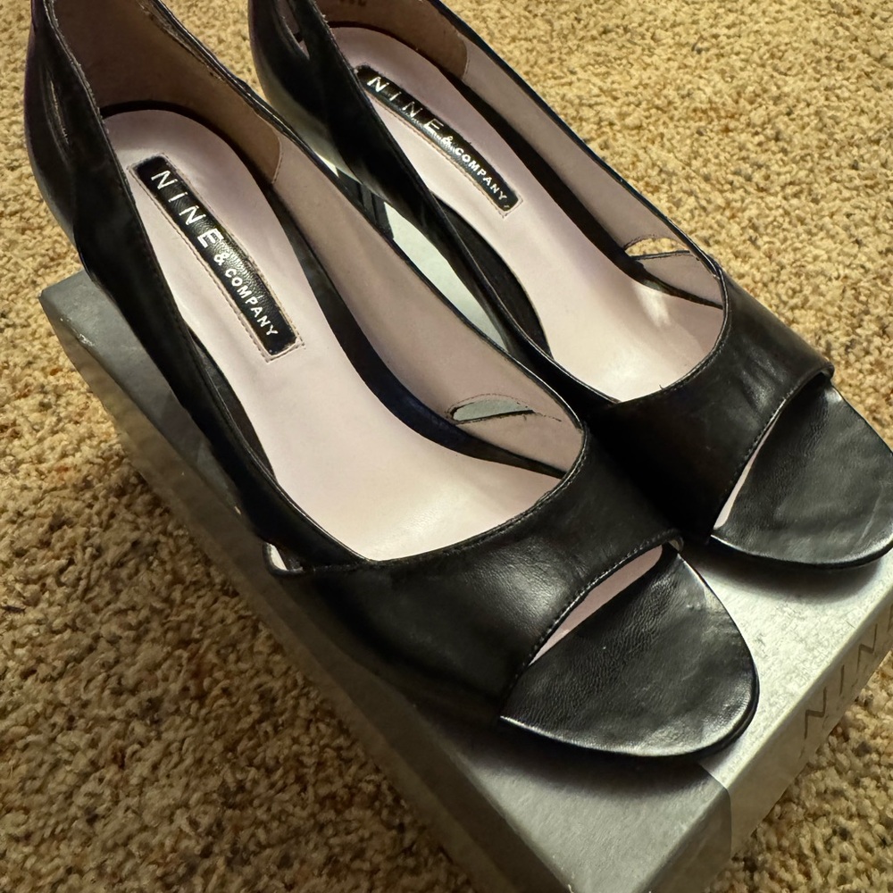 Nine & Co. Black Peep Toe Heels